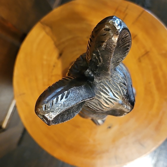 Silver Rabbit Sculpture 12.5" Tall Nice Hare Details - Picture 12 of 14